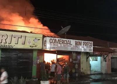 Incêndio atingiu o Comercial Bom Preço