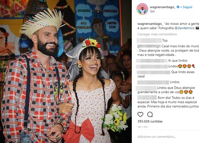 Gleice e Wagner comemoram primeiro dia dos namorados 