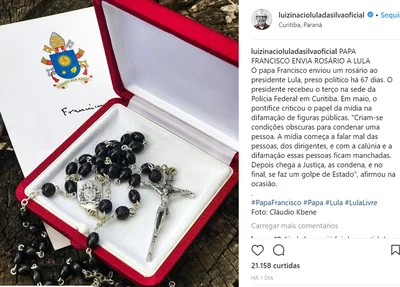 Publicação no Instagram oficial de Lula negada pelo Vaticano