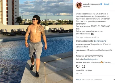 Youtuber Whindersson Nunes muda hábitos e já apresenta resultado.