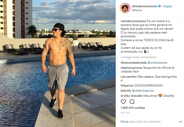 Youtuber Whindersson Nunes muda hábitos e já apresenta resultado.