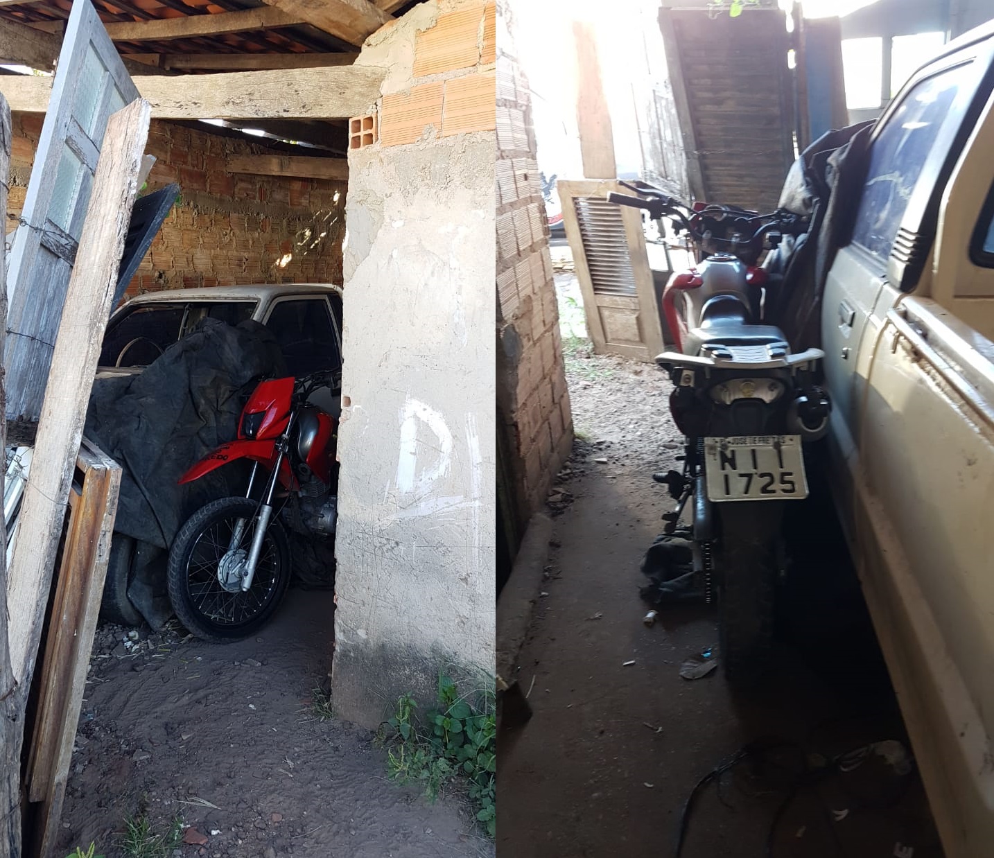 Motocicleta apreendida pela Polícia Militar 