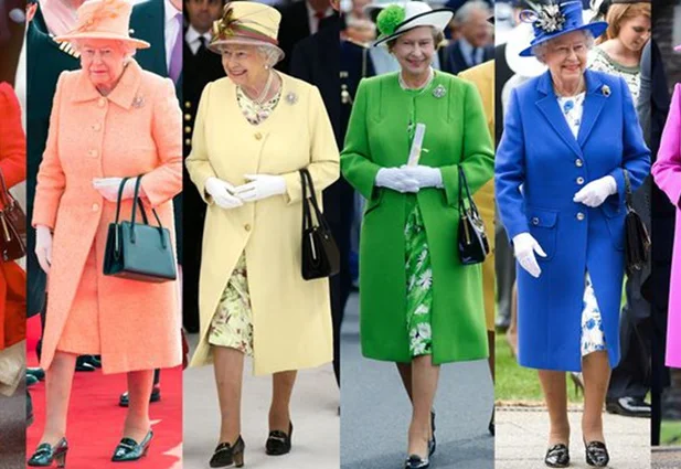 A rainha da Inglaterra, Elizabeth II, chama a atenção por usar cores vibrantes
