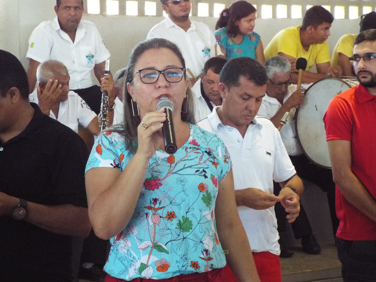 Prefeita de Esperantina, Vilma Amorim, durante a Abertura dos Jogos Intercolegiais