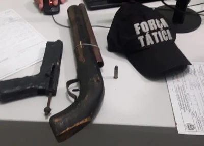 Armas apreendidas pela PM