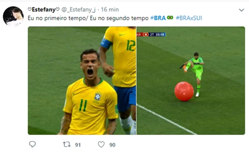 Internautas brincam com diferença dos jogadores no primeiro e segundo tempo
