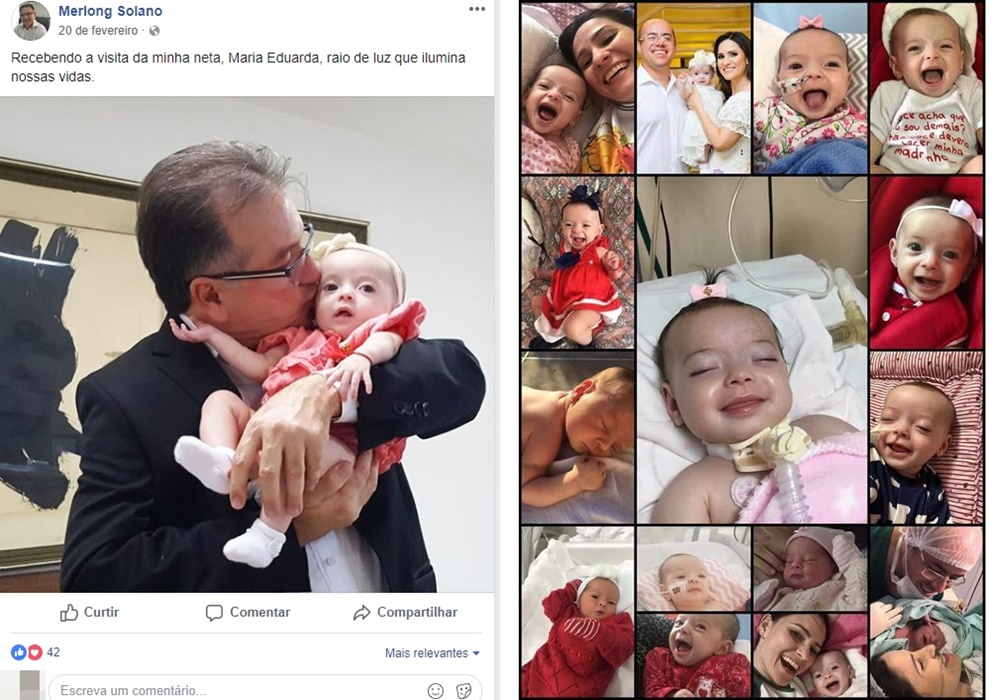 Deputado Merlong Solano e neta Maria Eduarda 