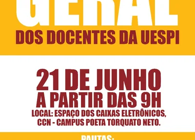 Docentes da Uespi convocam assembleia geral para decidir se deflagram greve