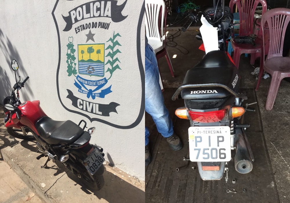Motos apreendidas pela Polícia Civil do Piauí