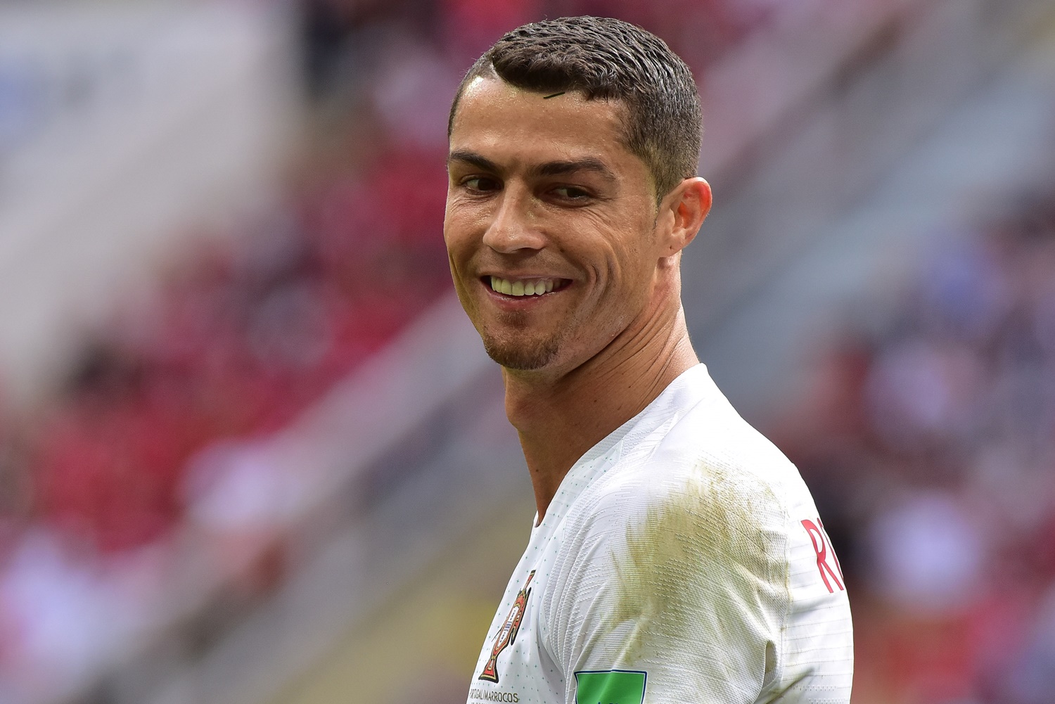 Cristiano Ronaldo durante o jogo contra o Marrocos pela Copa do Mundo