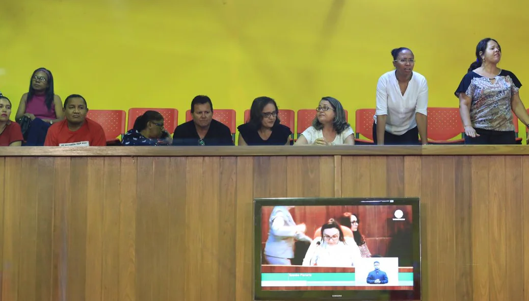 Professores em votação na Alepi