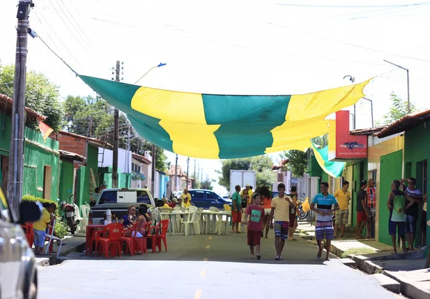 Rua em clima de Copa do Mundo em Teresina