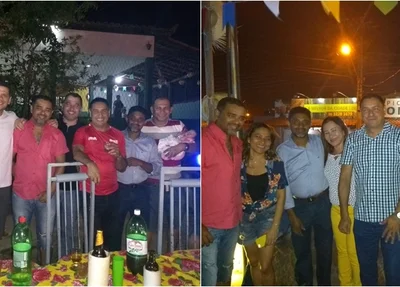 Presidente Careca e amigos na Festa Junina do Cristo Rei 