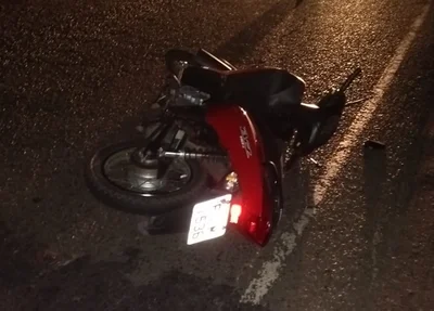 Uma das motos envolvidas no acidente