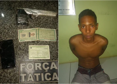 Objetos apreendidos com o acusado