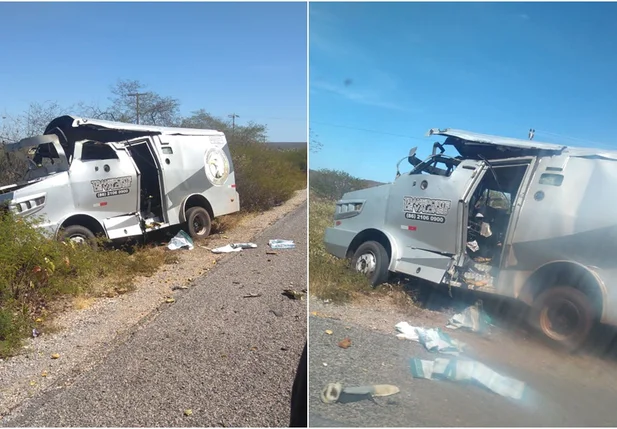 Carro-forte foi alvo de bandidos em Jaicós 
