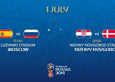 Jogos das oitavas de final da Copa do Mundo deste domingo.