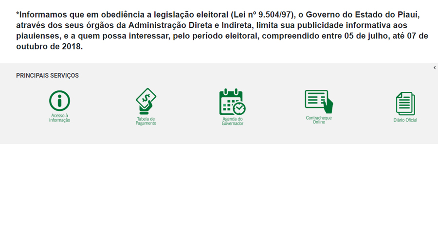 Site do governo é retirado do ar