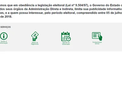 Site do governo é retirado do ar