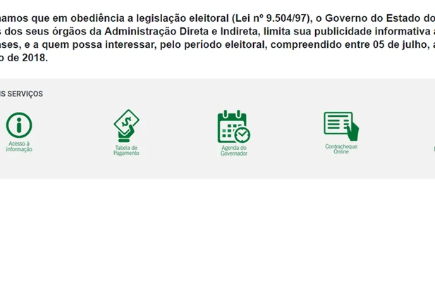 Site do governo é retirado do ar