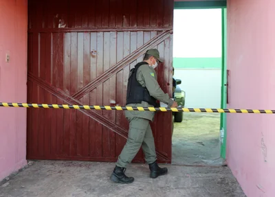 Entrada do motel onde o proprietário foi encontrado morto