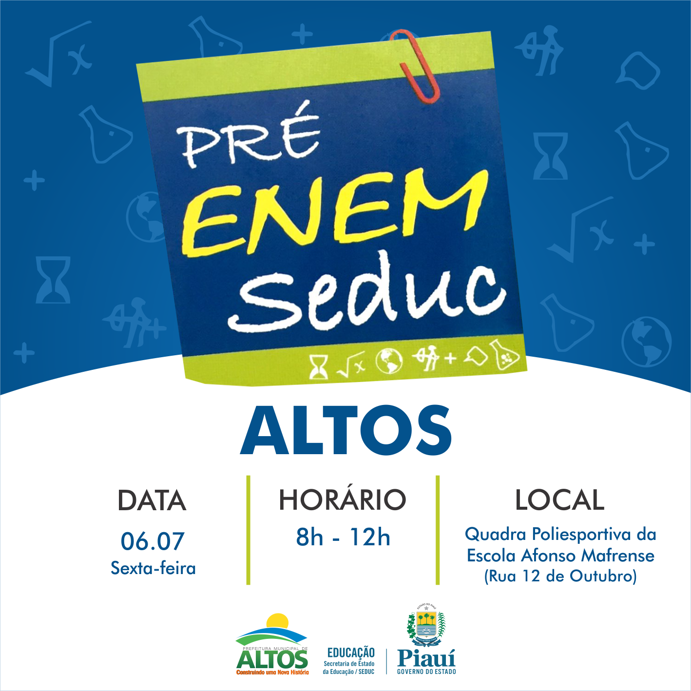 Pré-Enem Seduc em Altos