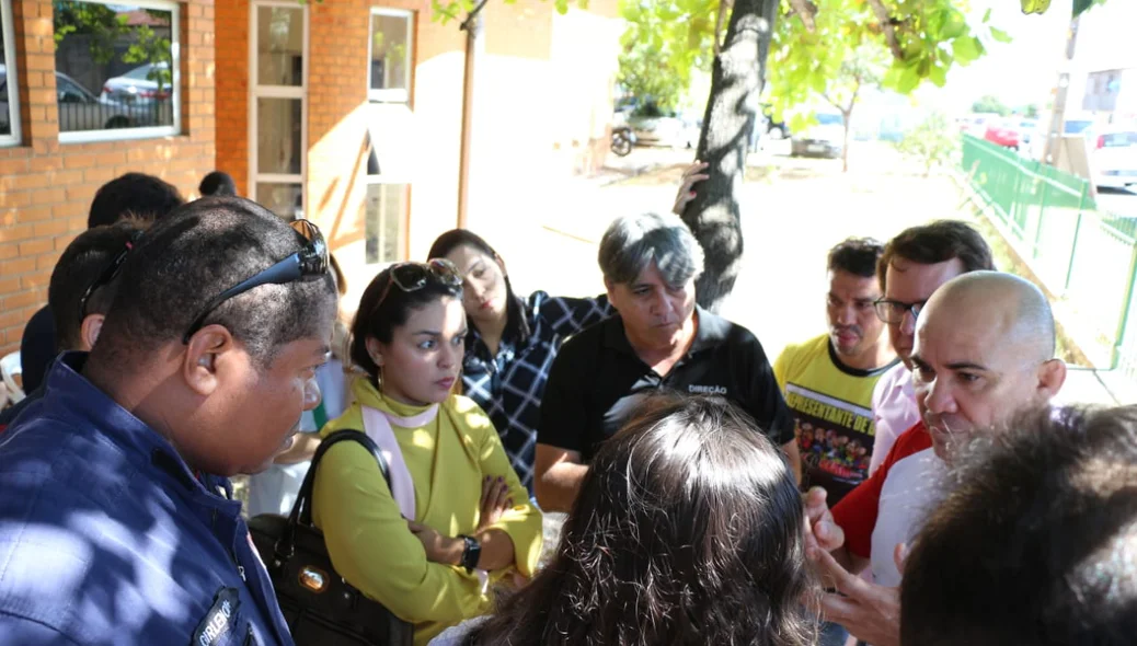 Protesto dos trabalhadores da Saúde de Teresina na FMS