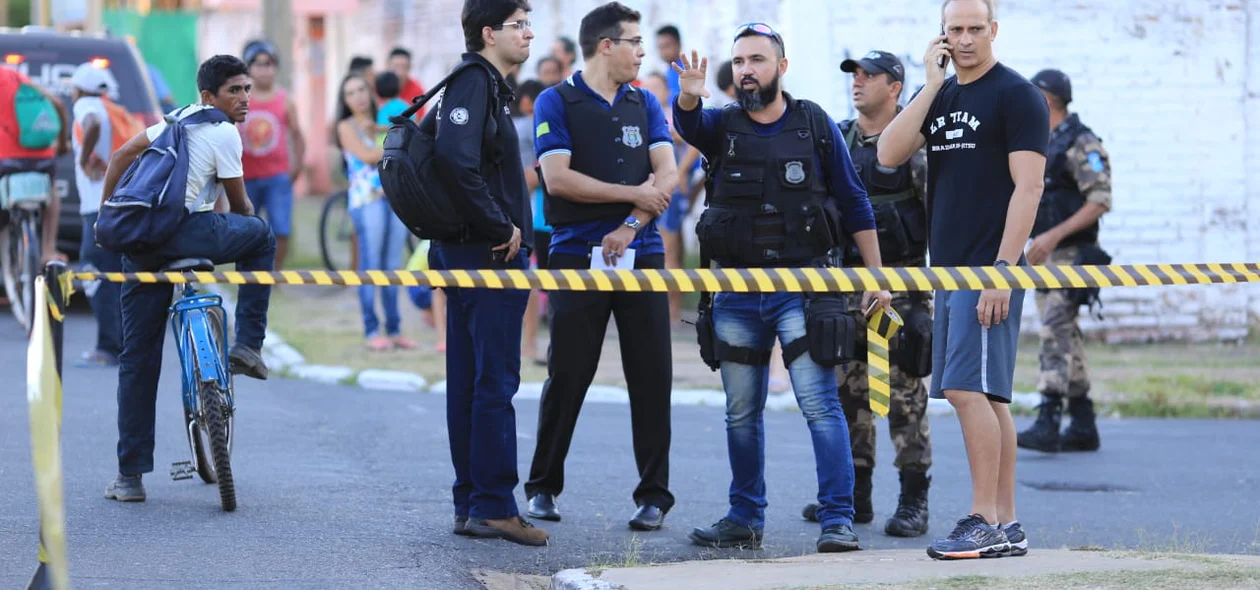 A vítima foi alvejada com um tiro no peito