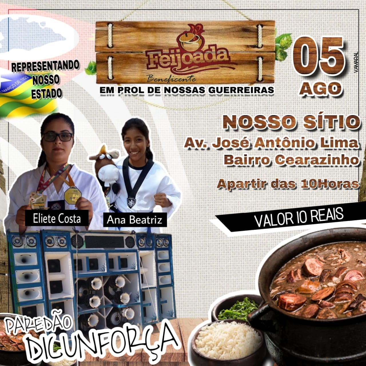 Feijoada beneficente para atletas piauienses