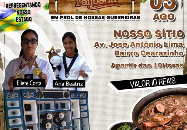 Feijoada beneficente para atletas piauienses
