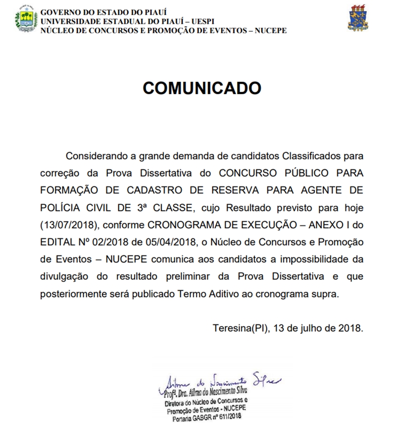 Comunicado Nucepe