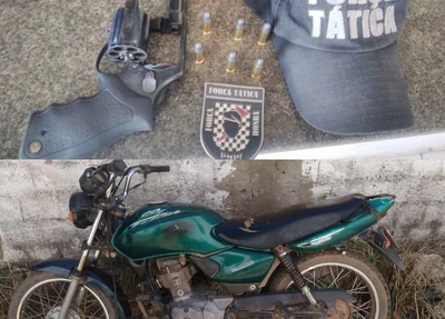 A arma e as munições foram encontradas com João Myk e a motocicleta na casa de um acusado de tentar cometer o assassinato