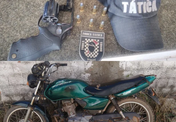 A arma e as munições foram encontradas com João Myk e a motocicleta na casa de um acusado de tentar cometer o assassinato