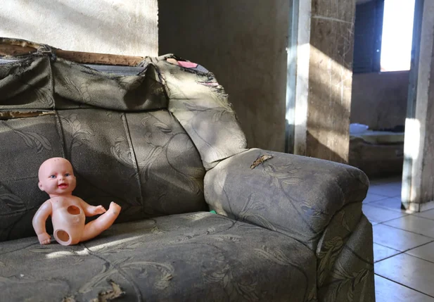 Brinquedo no sofá da casa