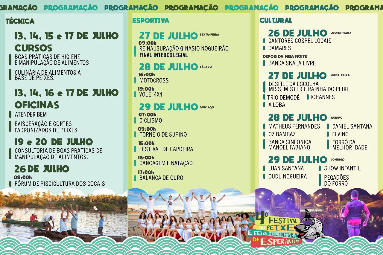 Programação do 4º Festival do Peixe