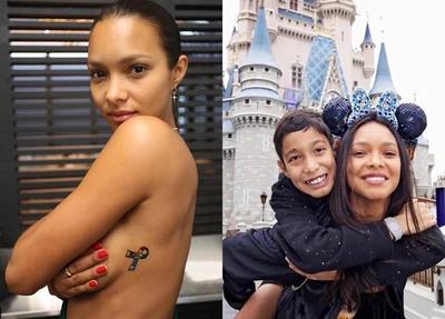 Lais Ribeiro faz tatuagem em homenagem ao filho autista 