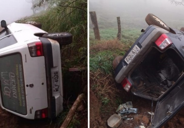 Irmãos capotam carros de mesmo modelo em Santa Catarina
