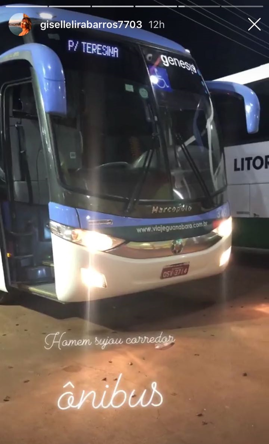 Ônibus da Guanabara parado após fato inusitado 