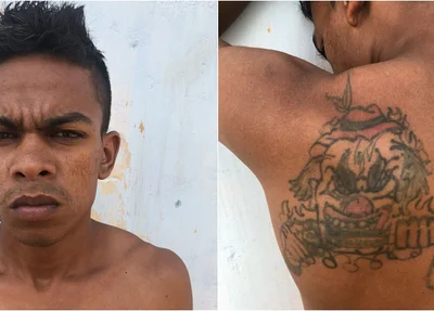 Acusado de posse ilegal de arma de fogo tem palhaço tatuado nas costas