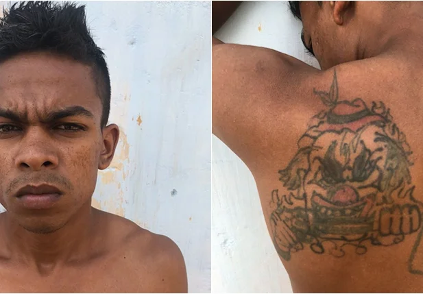 Acusado de posse ilegal de arma de fogo tem palhaço tatuado nas costas