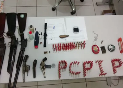 Armas e munições apreendidas pela polícia