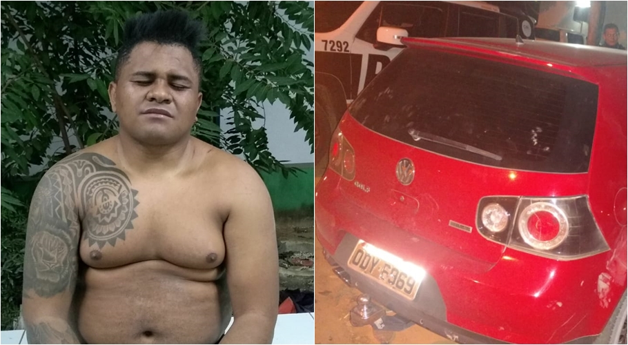 Fernando Gonçalves de Carvalho e veículo apreendido