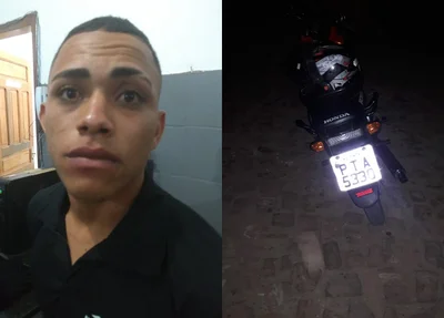 Ariel Costa Lima, de 18 anos e a motocicleta roubada