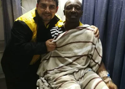 Volante Amarildo e médico do hospital onde se recupera de hipotermia aguda