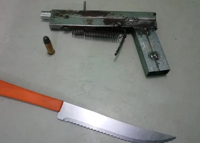 Arma de fabricação caseira apreendida