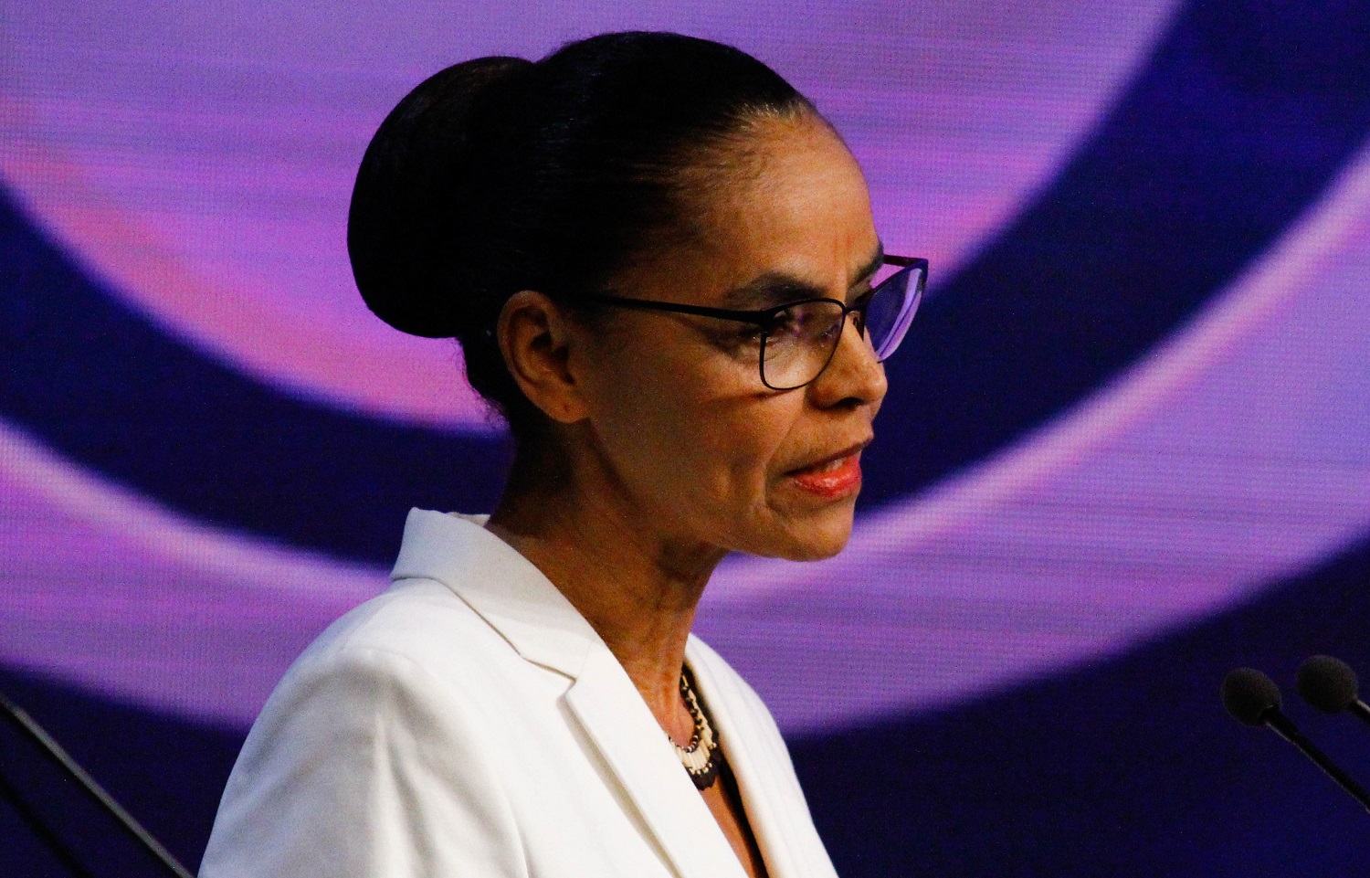 Marina Silva durante debate na Band
