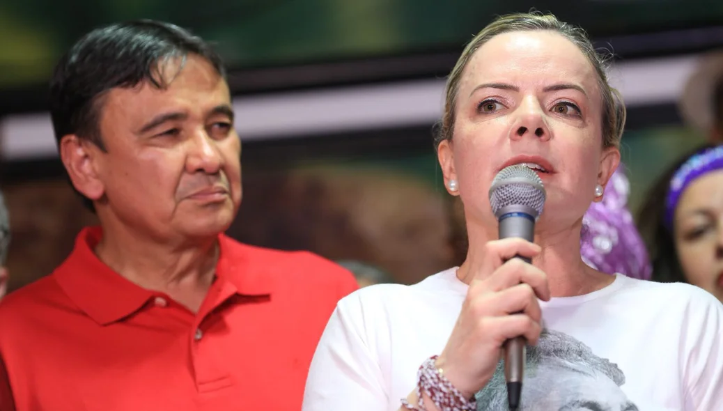Wellington Dias e a senadora Gleisi Hoffmann