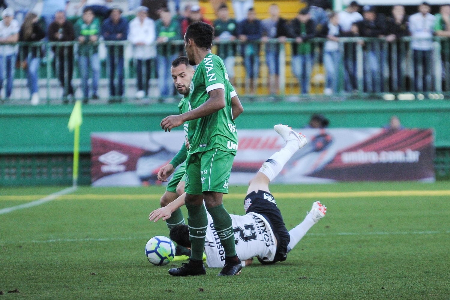 Chapecoense em partida contra o Corinthians