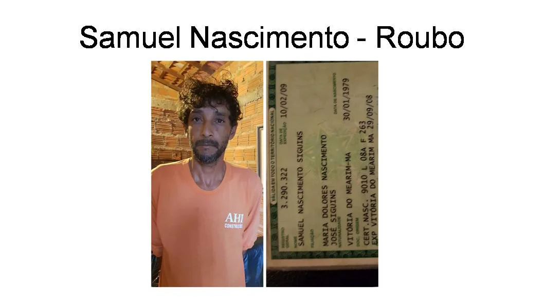 Samuel Nascimento, acusado de roubo