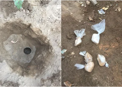 Local onde foi encontrada a droga
